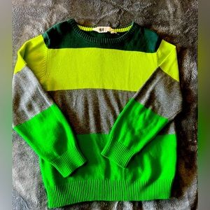 H&M 4-6y green and gray sweater
